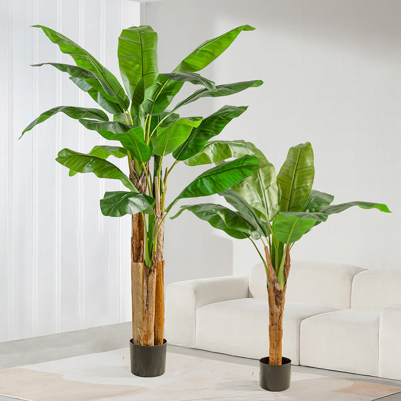 Simulated green plants, large floor-standing banana tree bonsai, indoor and outdoor decorative ornaments, fake plants, banana tree bonsai