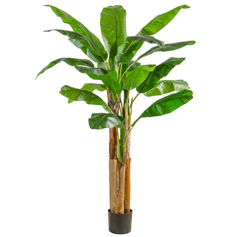 Simulated green plants, large floor-standing banana tree bonsai, indoor and outdoor decorative ornaments, fake plants, banana tree bonsai