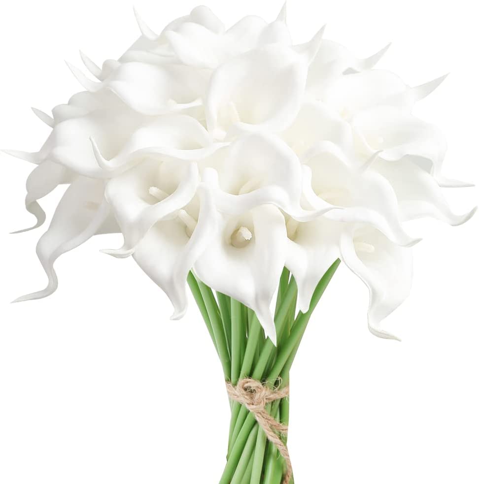 24PCS Artificial Flowers Fake Calla Lily Flowers