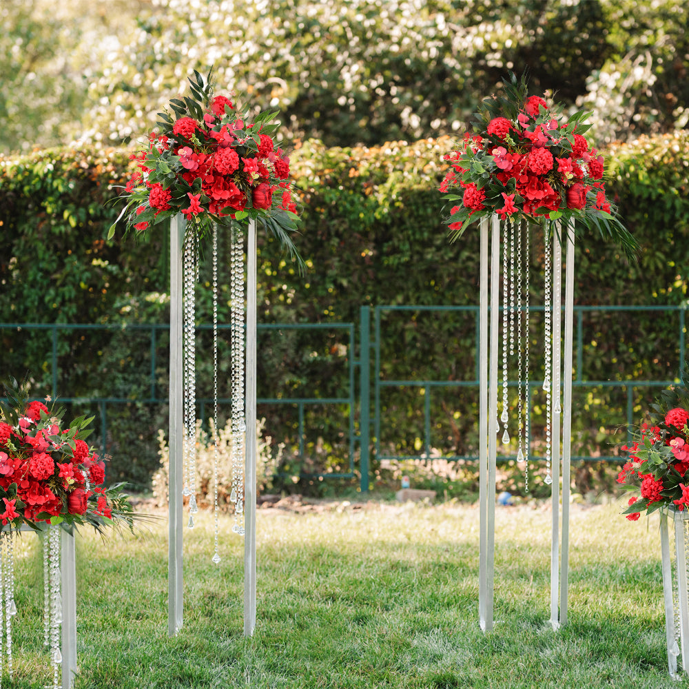 40cm Fake Flower Ball Arrangement Bouquet, Plastic Roses with Base, Suitable for Our Store's Wedding Centerpiece Flower Rack