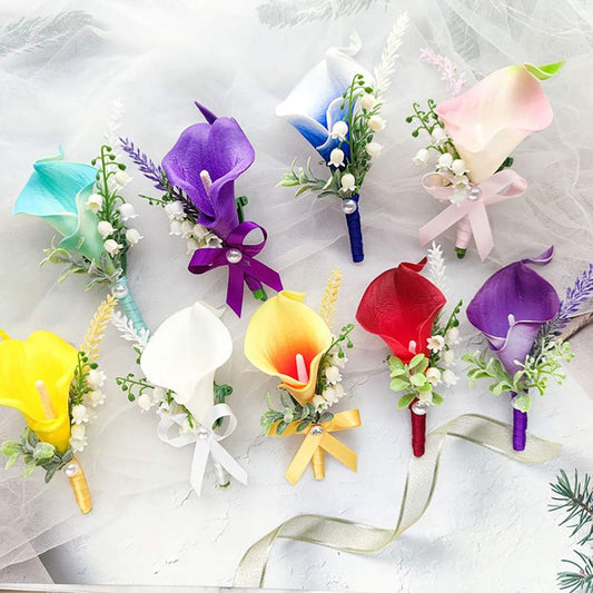 24PCS Artificial Flowers Fake Calla Lily Flowers